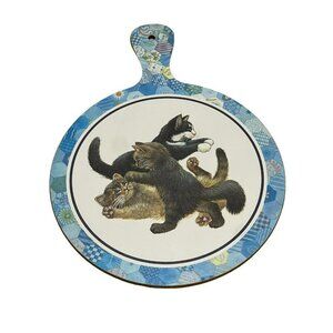 Cloverleaf Chopping Cutting Cheese Board England Playing Cats